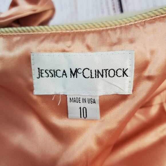 Jessica Mcclintock Formal Gold Ball Gown Sz 10 Tulle Layered Princess Maxi Dress - Picture 3 of 16